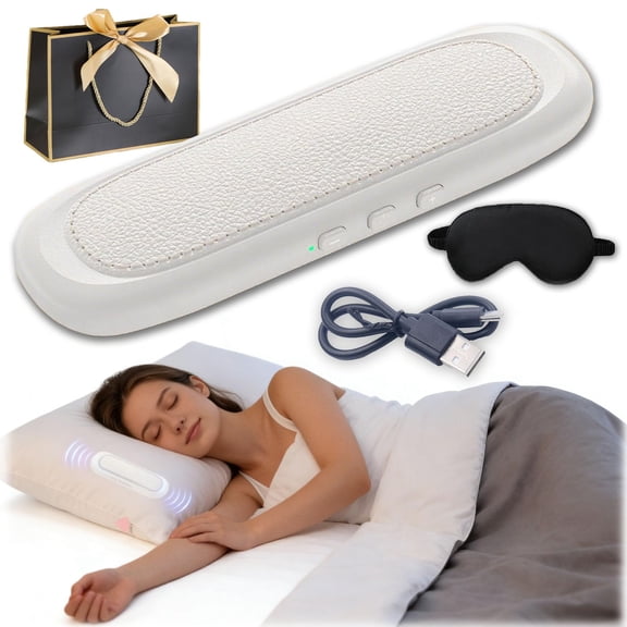 Bluetooth Bone Conduction Sleep Speaker for Pillow, Under Pillow Speakers for Sleeping Bluetooth, Mini Portable Wireless Bluetooth Sleep Bar for Deep Sleeping, Side Sleepers (White)