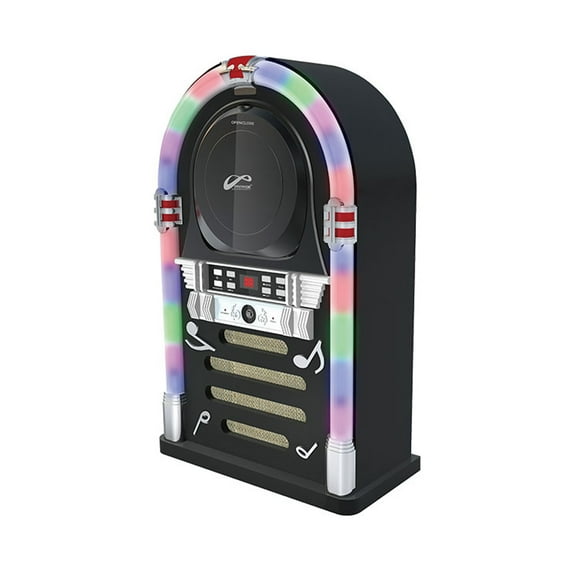 Bluetooth/CD Jukebox with LED Neon Lights - Black