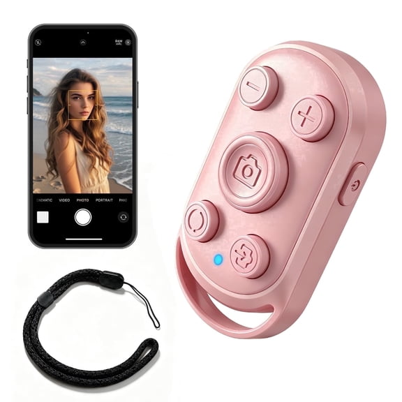 Bluetooth Camera Remote Shutter With Zoom, Iphone and Android Photo Video Control, Front Rear Switch, Usb-C Charging, Adjustable Wrist Strap