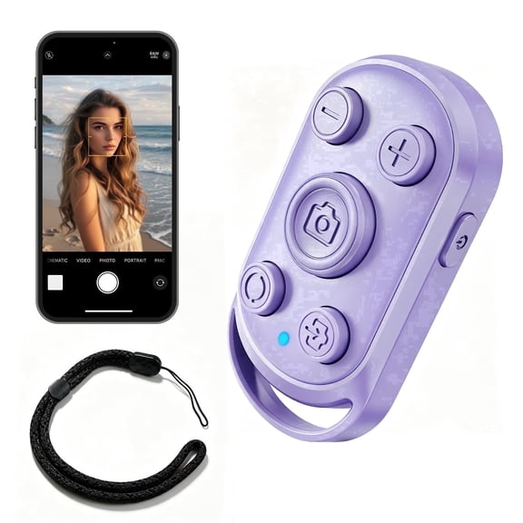 Bluetooth Camera Remote Shutter With Zoom, Iphone and Android Photo Video Control, Front Rear Switch, Usb-C Charging, Adjustable Wrist Strap