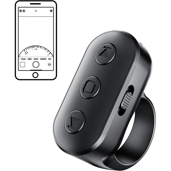 Bluetooth Camera Remote for iPhone with Zoom, Wireless Shutter Clicker | Rechargeable Fingertip Bluetooth Remote with Zoom, Camera Switch for iPhone & Android, video scroll & page turn for Titok