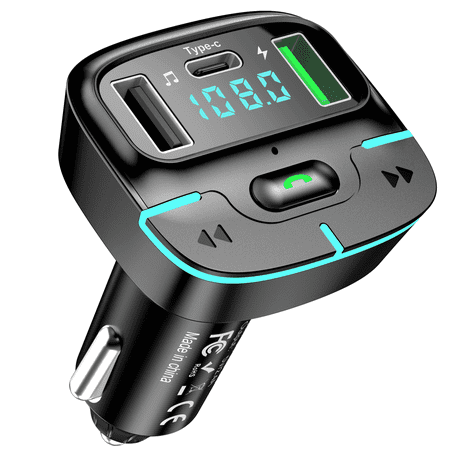 Bluetooth Car Adapter, Wireless Radio Adapter Car MP3 FM Transmitter, USB C Car Charger, Support U Disk/Hands Free Calling