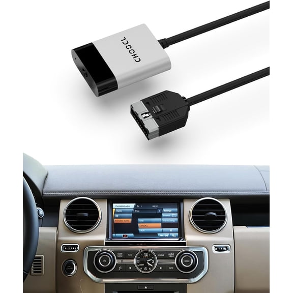 Bluetooth Car Adapter with iPod Cable for Land Rover, Range Rover & Jaguar Premium Wireless Audio with Bluetooth 5.0 & aptX-HD Sound