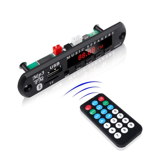 Bluetooth Car Radio Stereo MP3 Player Decorder Board Module Wireless Receiver Audio adapter 3.5mm AUX-IN FM U Disk Playing ,High Volume Speakers