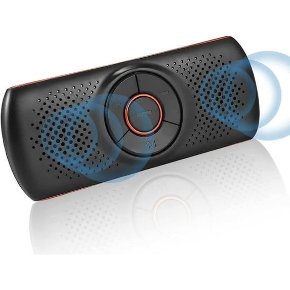 Bluetooth Car Speaker for Cellphone, Wireless Handsfree Car Kit Speakerphone with Clip for Sun Visor, Supports Siri and Voice Assistant, 20 Hours Working Time | TF Card Playing