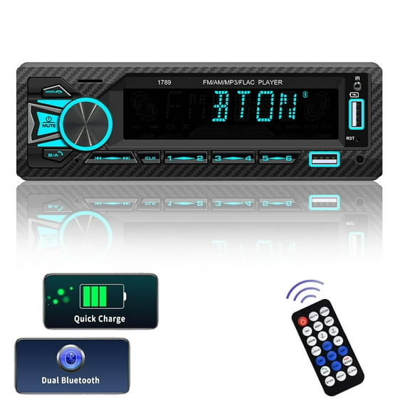 Bluetooth Car Stereo,Single Din Car Stereo Bluetooth 5.0 Multimedia Audio Receiver,AM FM Radio Receiver,Dual USB/SD/AUX Port,Car Multimedia Player, Remote Control