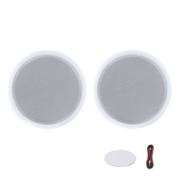 Bluetooth Ceiling Speakers, 8", In Ceiling & In-Wall Speaker System with Amplifier, 2-Way Flush Mount Speakers, for Damp Humid Placement, Home Theater, Living Room, or Covered Patio, 1 Pair