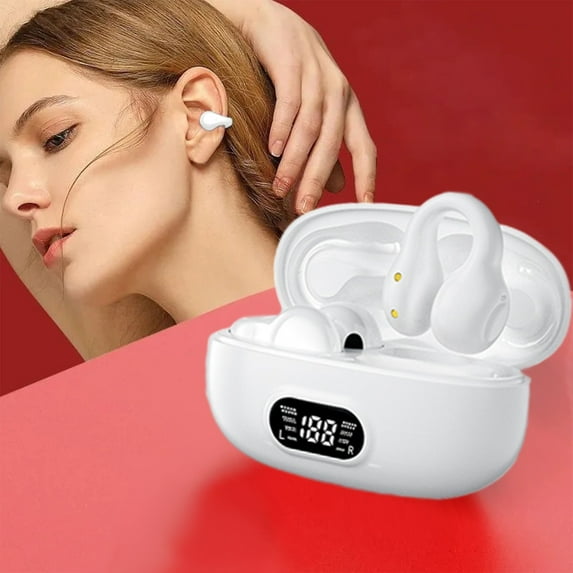 Bluetooth Chip 5.3 Clip On Ear Earphones, Wireless Sports, Long-lasting Range, Running, Non Ear Conduction, Noise Reduction Bluetooth Earphones Tech Accessories