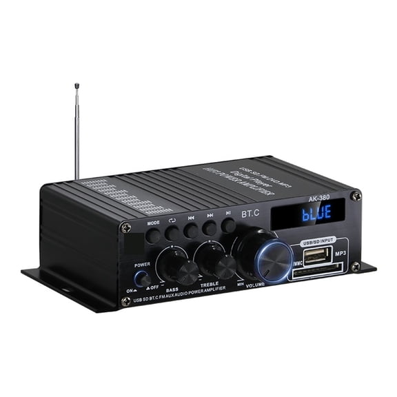 Bluetooth-Compatible Two-Channel HiFi Stereo Power Amplifier Stereo Amplifier for Home Party ,Bass & Treble Control