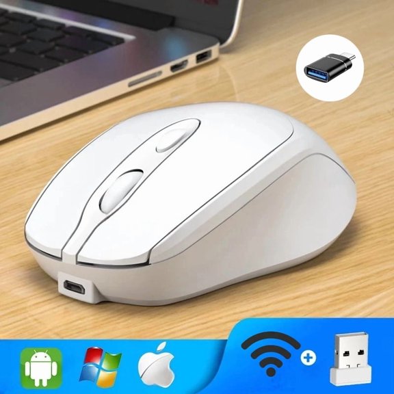 Bluetooth-Compatible Wireless Mouse 2.4G USB Wireless Computer Mouse Rechargeable Silent Mice For PC Laptop Macbook Tablet