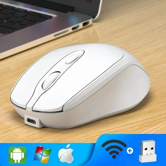 Bluetooth-Compatible Wireless Mouse 2.4G USB Wireless Computer Mouse Rechargeable Silent Mice For PC Laptop Macbook Tablet