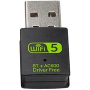 Bluetooth Dongle,WLAN USB Stick 600Mbps USB WiFi Bluetooth Adapter PC Dual Band 2.4GHz/5GHz Wireless Wi-Fi Network Card