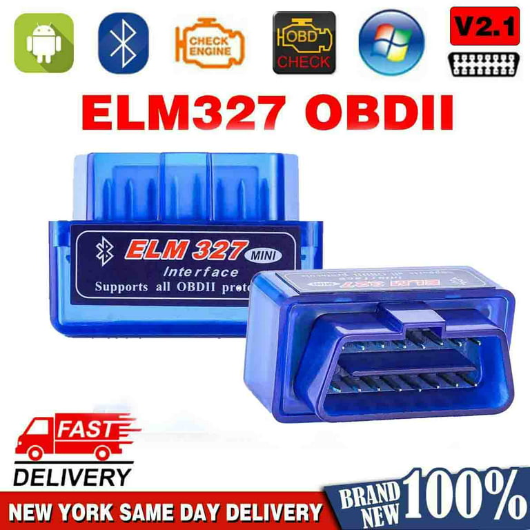 ELM327 OBD2 OBDII Bluetooth Scanner Adapter Code Reader for iOS Android  Windows, Auto Car Diagnostic Code Reader ＆ Scan Tool,Read ＆ Clear Car Check