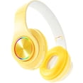 thumbnail image 1 of Bluetooth Over Ear Headphones, Wired & Wireless Yellow Gaming Headphone, Colorful LED Lights, Foldable Hi-Fi Stereo Headphones with Mic & 3.5mm Jack Suitable for Classroom/Home Office/PC/Mobile, 1 of 8