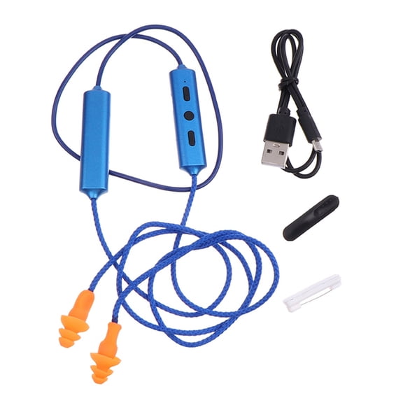 Bluetooth Ear Plugs For Work, Noise Suppression Hearing Protection Headset, Wireless Safety Earbuds For Construction Sites, Factory, Lawn Mowing & Noisy Environments,Blue
