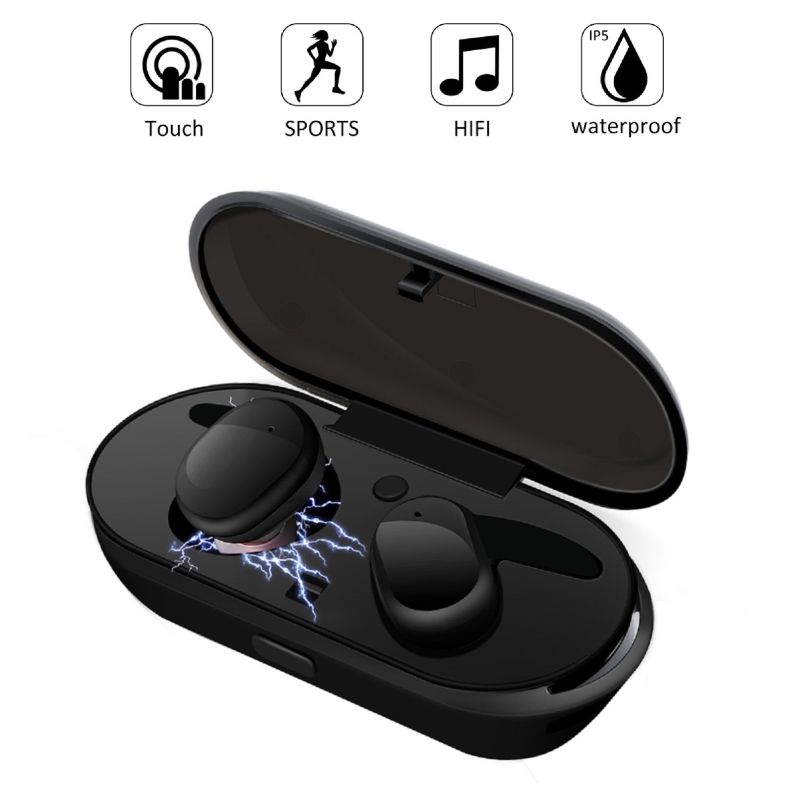 Bluetooth Earbuds, EEEkit Mini True Bass Wireless Earphones, In-Ear Sweatproof Stereo Headsets Sport Headphones Fit for Smartphones - image 1 of 8