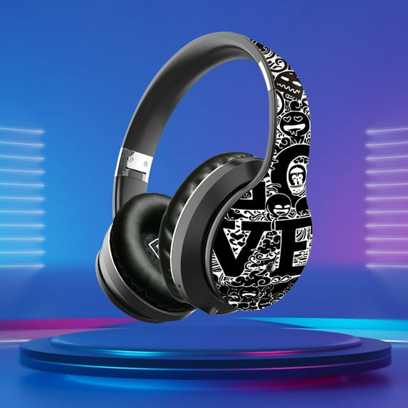 Bluetooth Earbuds Headset – Graffiti Headworn Bluetooth Earphones 5.0 Foldable And Retractable Sport