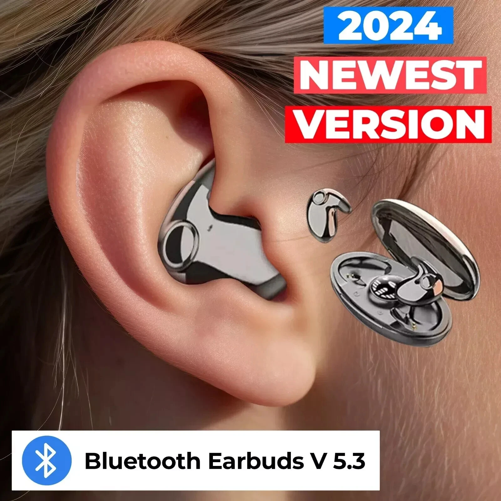Bluetooth Earbuds Headset Tws5.3 Inear Wireless Earphone Invisible For All Phone