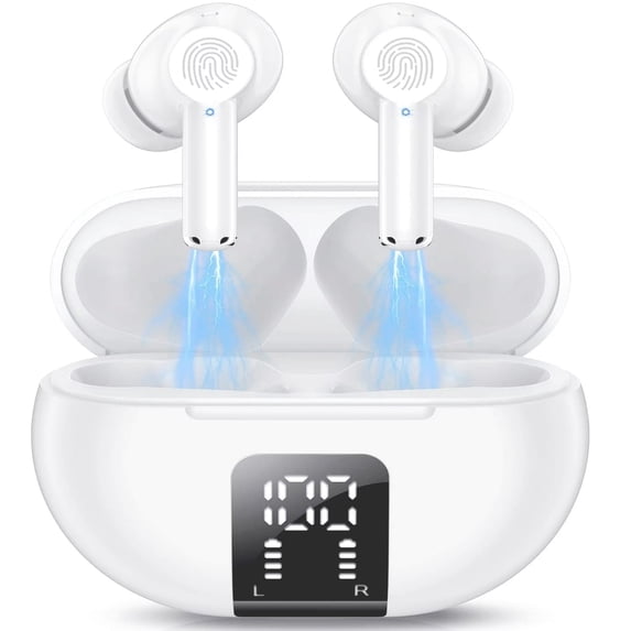 Bluetooth Earbuds In-Ear Earbud with Charging Case, White