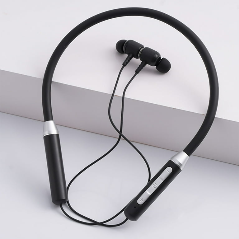 Bluetooth Earbuds Long Playback Headset Stereo in Ear Wireless Ear Buds Waterproof Workout Neckband Headphones Black Walmart