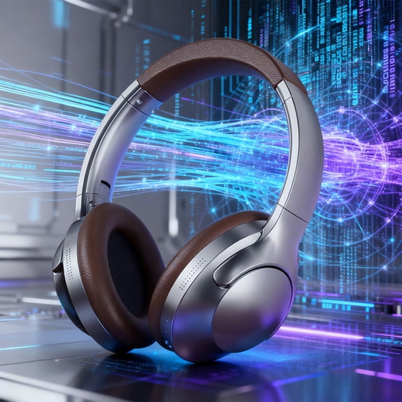 Bluetooth Earbuds,Over Ear Headphones,Bluetooth Headphones Over The Ear Noise Canceling,Hi-Res Audio Custom with 4 EQ Deep Bass,Memory Foam Ear Cups,Quick Charge HiFi Playtime(Brown)