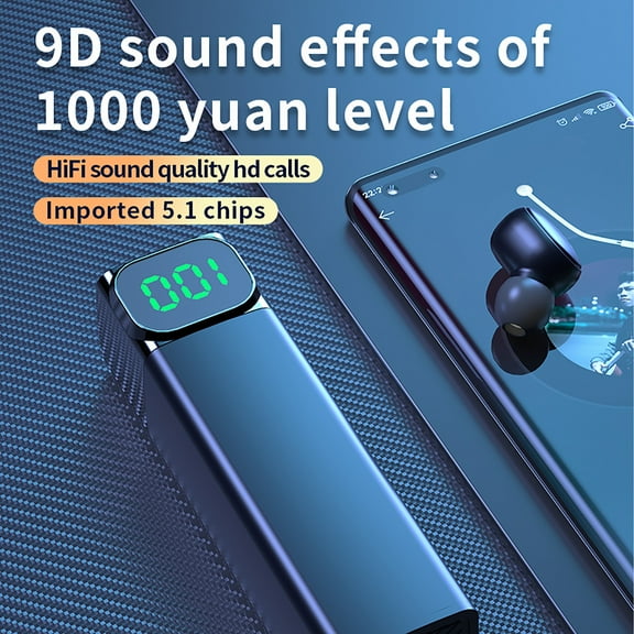 Bluetooth Earbuds Qwtwty BQC-01 Bluetooth Headset TWS-True Wireless Earbuds 9D Stereo Sound Headphones