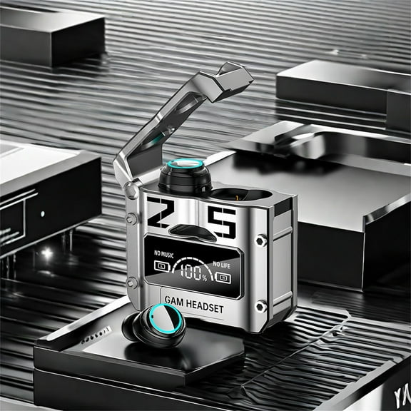 Bluetooth Earbuds Qwtwty Metal Painting Headphones Digital Display Control LED Aperture Bluetooth 5.2 Wireless Earphones Earbuds Headset IPX7