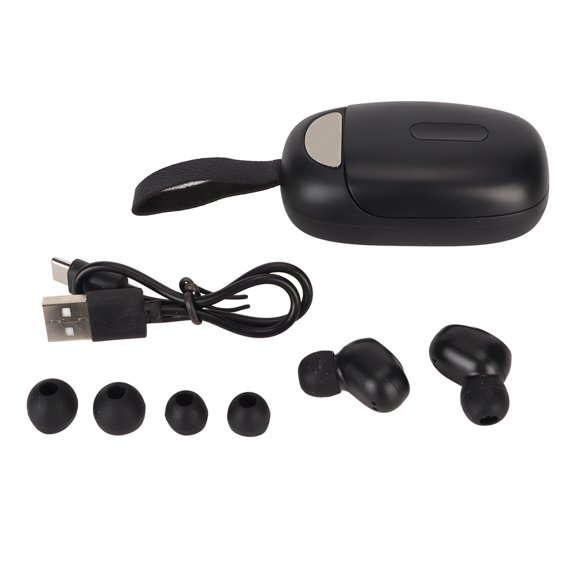 Bluetooth Earbuds Stereo IPX7 Waterproof Heavy Bass Digital Power Display Wireless Earphones with Charging Case Black