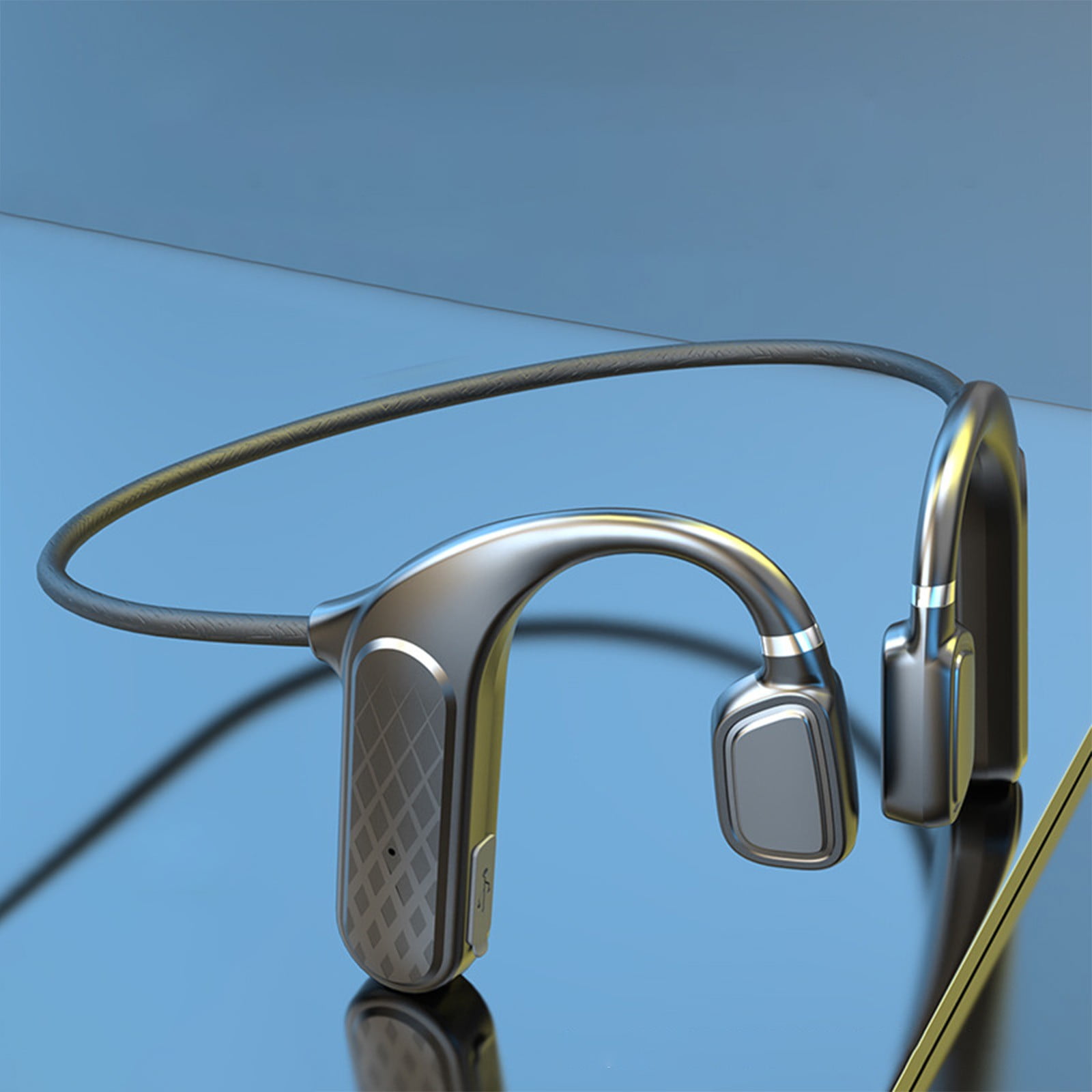 Bluetooth Earbuds, Hwkond Bones Conduction Headphones Bluetooth 5.2 Open-Ear Sports Headphones With Microphones Waterproofs Wireless Headset For Sports Workouts, Black, Up to 60% Off