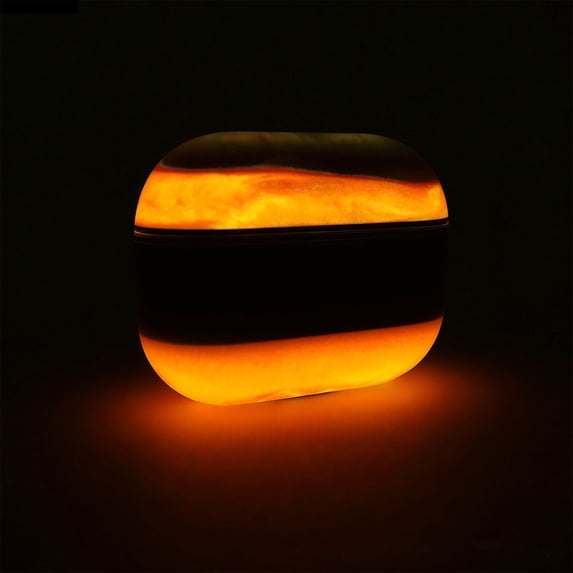 Bluetooth Earphone Protective Case,Glow-in-The-Dark Quicksand Earbud Case,Shockproof Shell,Portable Accessory for Daily Carry,Holiday Gift,2.83x2.24x1.26 Inch,Orange