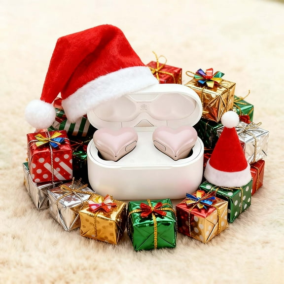 Bluetooth Earphones under $5! Bzdzmqm Heart Shaped Bluetooth Earphones, Noise Reduction Sports Wireless In Ear, Exquisite Christmas Gift Box Set, Stereo Sound Headphones For Phone, Portable Foldable