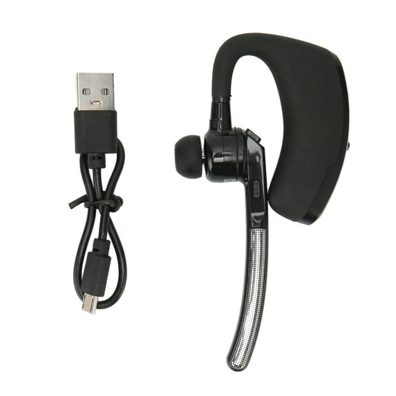 Bluetooth Earpiece Multifunction Noise Canceling Hands Free Call Built in Mic Single Ear Headset for Driving Business Office