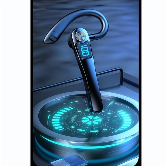 Bluetooth Earpiece, Single Ear Earphone, Hands Headset with LED Display, Voice Control for Driving Business