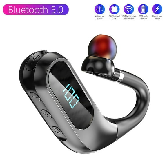 Bluetooth Earpiece Wireless Earbud, in-Ear 72Hrs Standby Earhook Headset Stereo Noise Cancelling Wireless Earphone for Cell Phones Driving/Business/Office