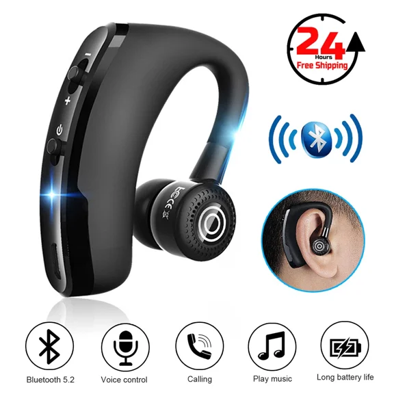 Bluetooth Earpiece Wireless Headset Noise Cancelling Headphones Driver Trucker-