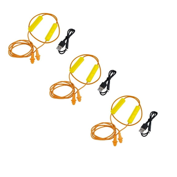 Bluetooth Earplugs for Work,39.3''Noise Reduction in-Ear Earphones with Mic and Controls,for WoNoise Suppression, Hearing Protection, Construction Sites, Noisy Places Gift for Men Women (Yellow, 3Pc)