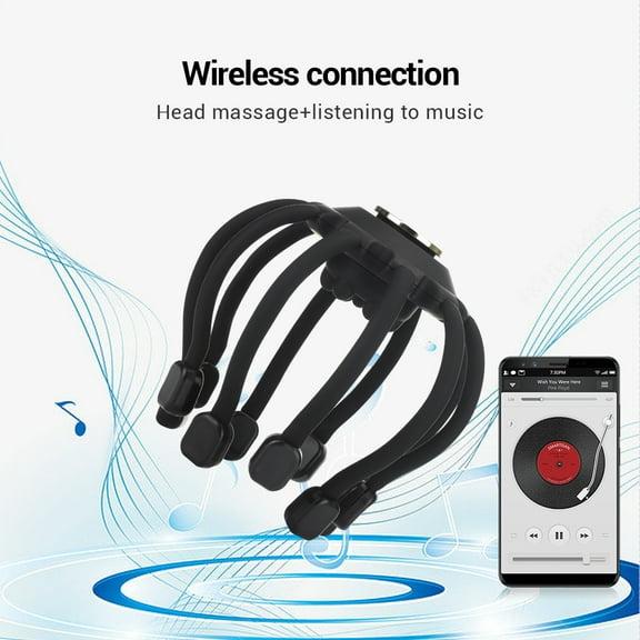 Bluetooth Electric Octopus Claw Head Scalp Massager Vibration Massage Therapeutic Head Scratcher Relief Fatigue Improve Sleep