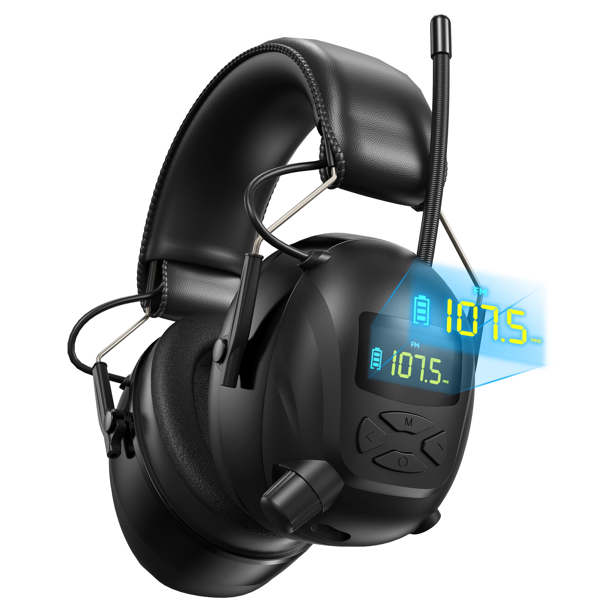 Bluetooth AM FM Radio Headphones with Color Digital Display, 2000mAh ...