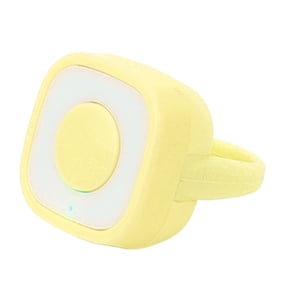 Bluetooth Fingertip Button Clicker Ring Remote Control Camera Shutter Selfie Button Page Turner for Reading Short Videos, Yellow (0.8 x 0.8 inches / 2.1 x 2.1 cm)
