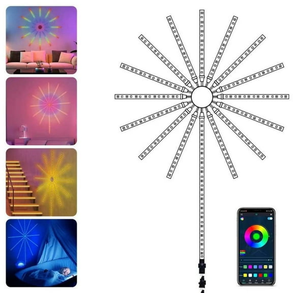 Bluetooth Fireworks Led Light,Wifi Bluetooth Smart Fireworks Led Light, Smart Led Sparkler Lights, Fireworks Led Light, Led Fireworks Lights With Firework Launch Effect Remote