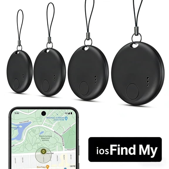 Bluetooth GPS Tracker 5 Pack iosOnly Item Finder for Keys Wallet Luggage, Smart Tracker Works with Find My Device - Black