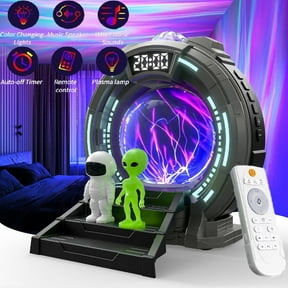Bluetooth Galaxy Projector Light with White Noise Machine, Alarm Clock, Plasma Ball, for Kids Adults Xmas Gift