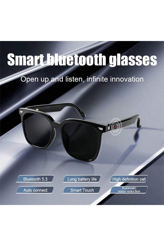 Bluetooth Glasses with Earphones, Hands-Free Calling & Music, Smart Audio Sunglasses, Volume Control, Built-in Mic, USB Rechargeable Battery