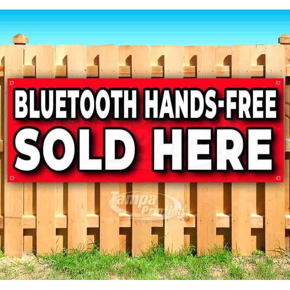 Bluetooth Hands-Free Sold Here 13 oz Vinyl Banner With Metal Grommets