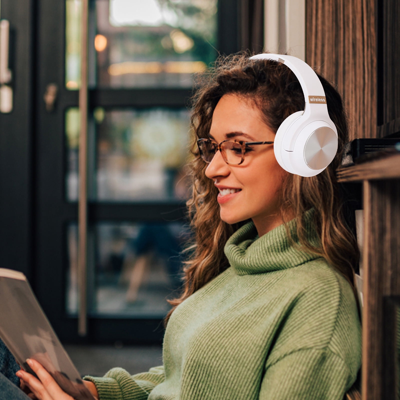 Bluetooth Headphones, 120H Playtime Headphones Wireless Bluetooth with 3 EQ Modes, Low Latency, Hands-Free Calls, Over Ear Headphones for Travel Home Office Cellphone PC - White