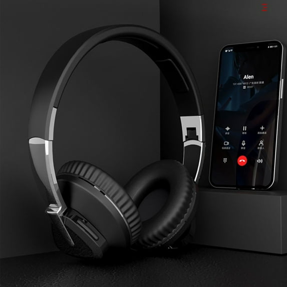 Bluetooth Headphones, 120H Playtime Headphones Wireless Bluetooth with 3 EQ Modes, Low Latency, Hands-Free Calls, Over Ear Headphones for Travel Home Office Cellphone PC - Black