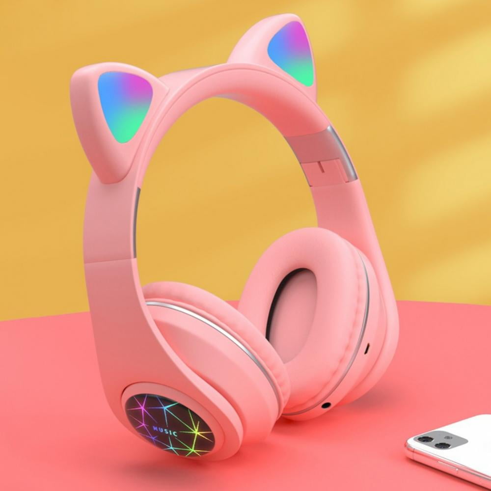 Bluetooth Headphones Cat Ear Wireless Foldable Headphones Over