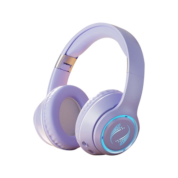 Bluetooth Headphones Over Ear,65H Playtime and 6 EQ Music Modes with Microphone,HiFi Stereo Foldable Lightweight Wireless Headset,Deep Bass for Home Office Cellphone PC Etc.,Purple