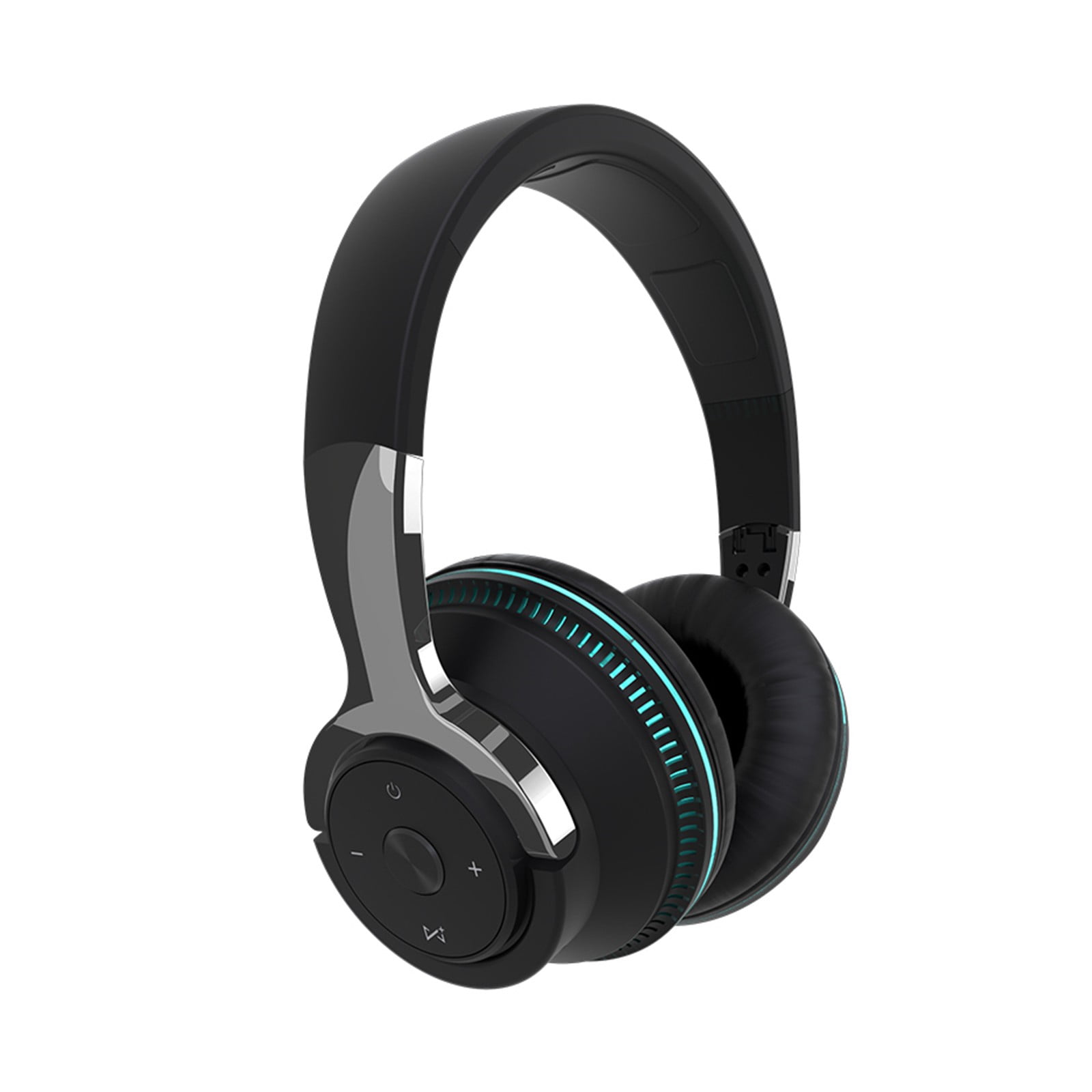 Bluetooth Headphones Over Ear, 80 Hrs Playtime Wireless Headphones with ENC Mic, Deep Bass EQ, Foldable Comfort for Travel, Gym & Commuting, Stocking Stuffers,Black