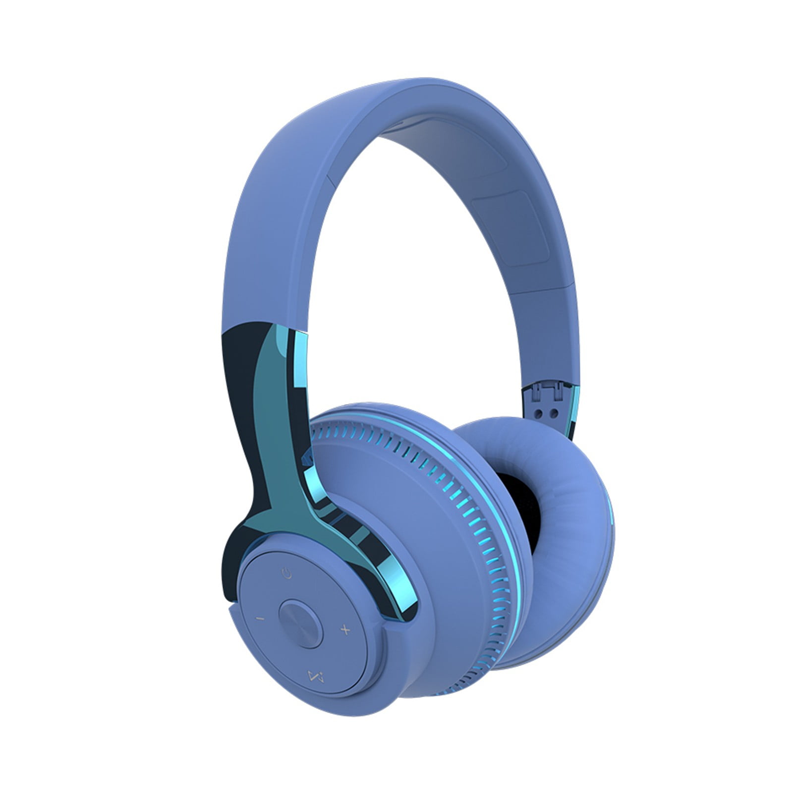 Bluetooth Headphones Over Ear, 80 Hrs Playtime Wireless Headphones with ENC Mic, Deep Bass EQ, Foldable Comfort for Travel, Gym & Commuting, Stocking Stuffers,Navy